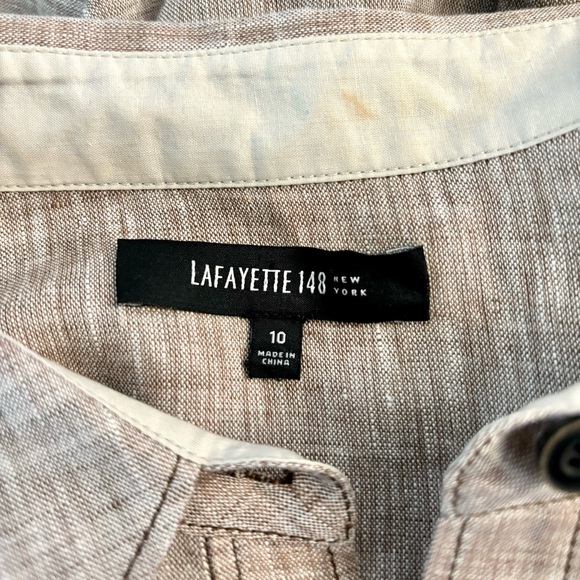 Lafayette 148 NY Linen Button-Up Top - Picture 4 of 5